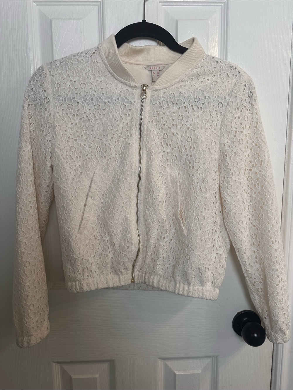 Esprit Cream Lace Bomber Jacket